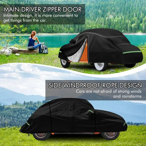 Vista 3 de para VW 1960-1980 Volkswagen Beetle Bug Sedan Saloon de 2 puertas Fundas para Autos 210D Exterior Impermeables UV, Fundas Protectoras Completas
