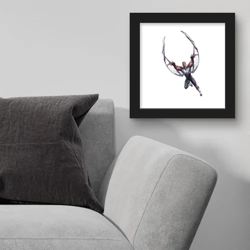 Vista 4 de Trends International Gallery Pops Marvel Comics Avengers - Póster de pared de Halcón, 12 x 12 pulgadas, versión enmarcada en negro