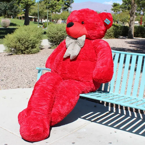 Vista 2 de Joyfay Oso de peluche gigante de 91 pulgadas, color rojo, de 7.5 pies, el mejor regalo para cumpleaños, Navidad, San Valentín, aniversario