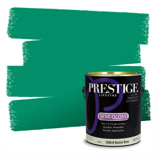 Vista 125 de Prestige Paints - Pintura exterior e imprimación en uno, 1 galón, plano, compatibilidad comparable con el color menta «Whipped Mint» de Behr
