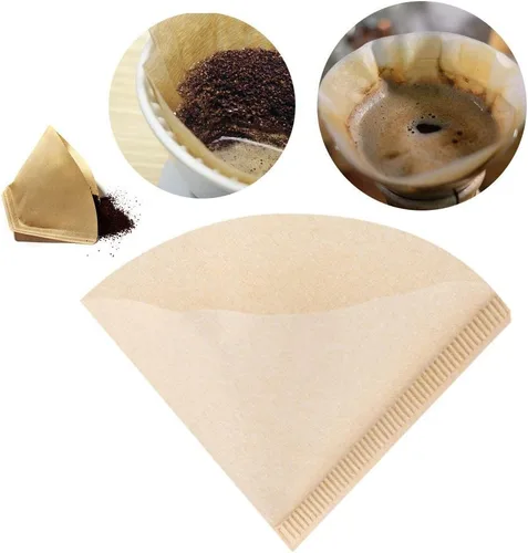 Vista 5 de Fdit 80 piezas de papel de filtro desechables de taza de café de goteo natural sin blanquear (V01)