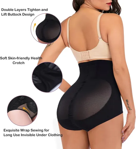 Vista 4 de YERKOAD Bragas con control de abdomen para mujer, moldeador de glúteos, corsé corto de cintura alta, moldeador de cuerpo, ropa