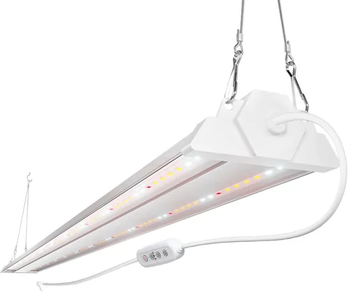 Vista 11 de FREELICHT Paquete de 2 luces LED de crecimiento de 4 pies con temporizador, 40 W (equivalente a 250 W), luces de crecimiento de espectro completo