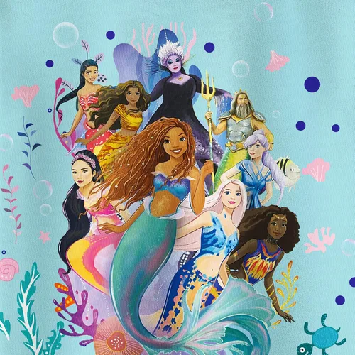 Vista 5 de Little Girls Mermaid 2023 Costume Princess Shirt Dress up Clothes for Girl T-Shirt Toddler Cartoon Tee Daily Wear 3-8Y
