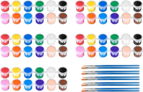 Vista 10 de Juego de 2 mini pintura acrílica, 12 colores, tiras de pintura acrílica para adultos, kit de pintura de 28 piezas, almacenamiento de tiras