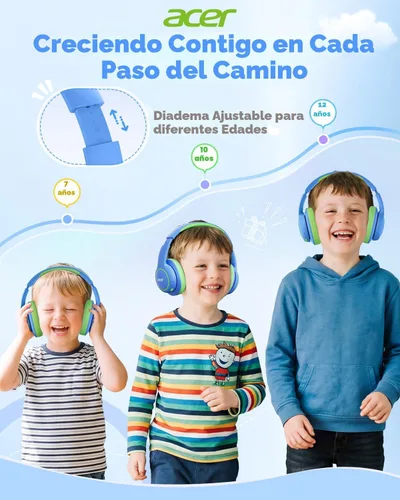 Vista 7 de Acer OHR702 - Auriculares Bluetooth para niños con micrófono integrado