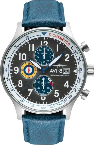 Vista 13 de Reloj analógico AV-4011 Hawker Hurricane, con mecanismo de cuarzo japonés, con correa de piel, de AVI-8