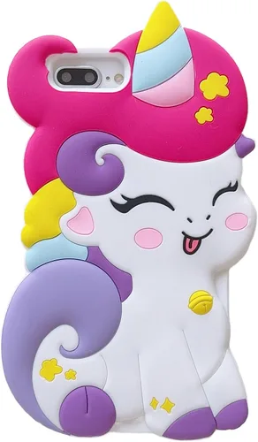 Vista 13 de Funda de silicona suave con diseño de flores coloridas de personajes de moda kawaii 3D para iPhone 12/iPhone 12 Pro de 6.1 pulgadas