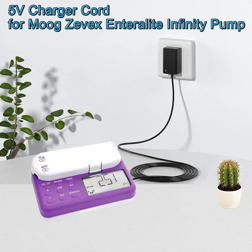 Vista 7 de Adaptador de fuente de alimentación de 5 V CA Cable cargador para bomba Moog Zevex Enteralite Infinity, para bombas Zevex Infinity Orange Cable