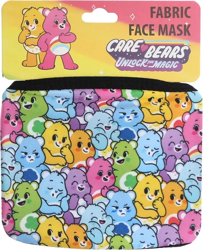 Vista 4 de Care Bears Mascarilla Desbloquear la magia Lindo tejido recolectado cara cubierta con muchos osos cuidados Cubierta facial adulto