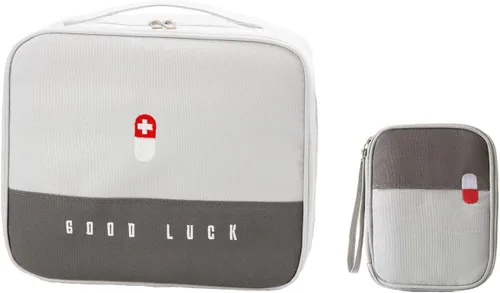 Vista 11 de TOPASION Bolsas de primeros auxilios vacías, bolsa de medicina para viajes, bolsa organizadora de suministros médicos, kit portátil para viajar