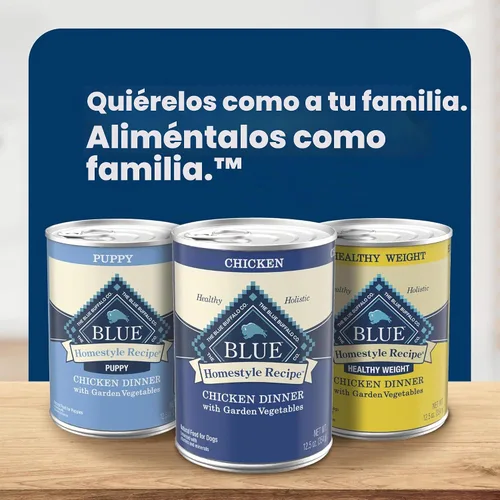 Vista 9 de Blue Buffalo Receta de homestyle Natural Adulto Mojo Mojo de alimentos, Pollo 12.5-Oz Poder (Pack de 12) Cena de pollo con verduras de jardín, sin