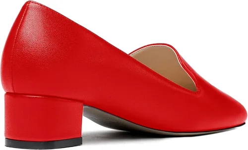 Vista 5 de WAYDERNS Zapatos de tacón grueso para mujer, con puntera cuadrada, mate, sólidos, de 1.5 pulgadas
