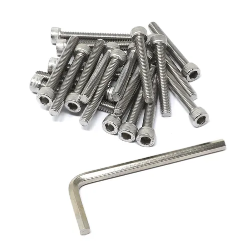 Vista 62 de iexcell Kit de tornillos de cabeza hexagonal de acero inoxidable 304, 100 unidades M2 x 0.157 in, paso de rosca de 0.016 in