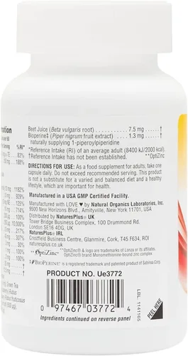 Vista 8 de NaturesPlus Hema-Plex Iron - 60 cápsulas de acción rápida - 85 mg de hierro quelado - Salud total de la sangre - con vitamina C y bioflavonoides