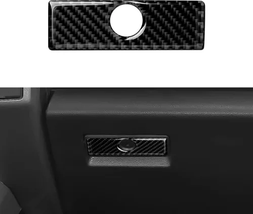 Vista 13 de 3 piezas de calcomanías de panel de CD de automóvil, marco de control de volumen del aire acondicionado, cubierta de decoración de fibra de carbono