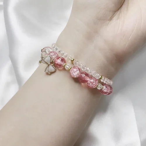 Vista 5 de Kawaii Beaded Bracelet, Cinnamoroll Crystal Bead Bracelet, Kuromi and My Melody Sanrio Bracelets, Cartoon Kawaii Elastic Beaded Bracelets, Elastic
