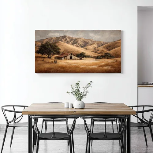 Vista 2 de 30"x 60" Canvas Wall Art Rustic Farmhouse Vintage Barn Country Field Landscape Rolling Hills Framed Pictures Painting Print Large Wall Art for