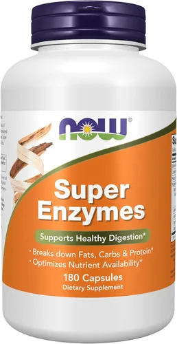 Vista 10 de Suplementos NOW, Super Enzymes, Formulado con Bromelina, Bilis de Buey, Pancreatina y Papaína, Super Enzymes, 90 Cápsulas