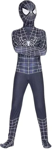 Vista 4 de Yinsangao Disfraz de superhéroe para niños, disfraz de elastano para Halloween y cosplay