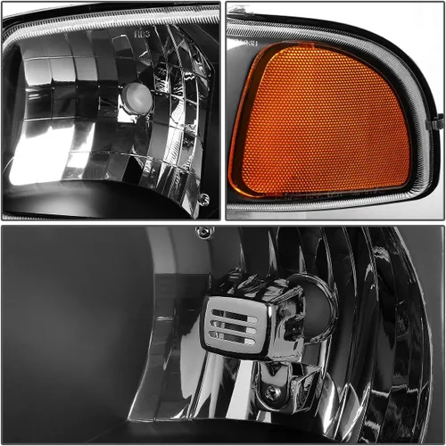 Vista 3 de DNA MOTORING HL-OH-SIE994P-BK-AM - Faros delanteros de esquina color ámbar compatibles con Sierra 99-07 / 00-06 Yukon XL 1500 2500