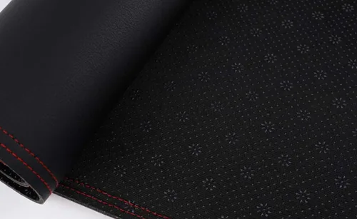 Vista 4 de Cubierta de cuero negro para tablero de automóvil, alfombrilla para salpicadero de automóvil, compatible con Nissan Sentra 2020-2021-2022-2023