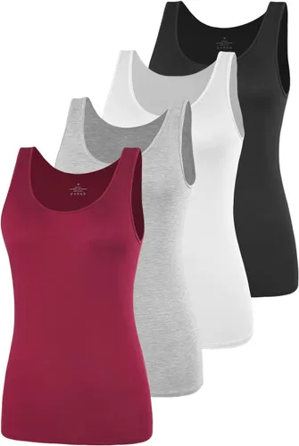 Vista 8 de AMVELOP - Camiseta básica sin mangas para mujer, ropa interior, camiseta sin mangas en paquete de 2-4