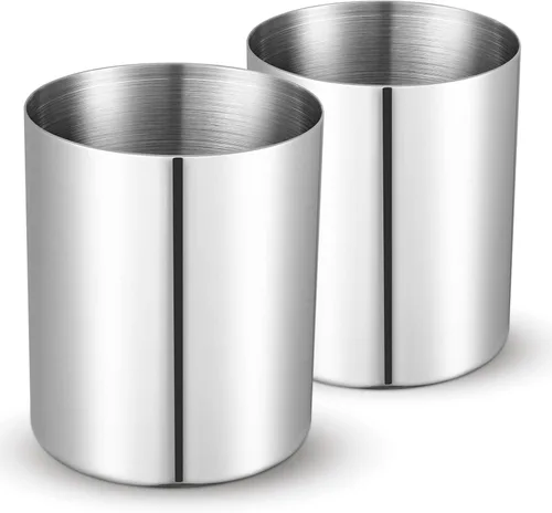 Vista 8 de Paquete de 2 soportes redondos de acero inoxidable 304, taza para lápices, organizador de artículos de escritorio de escritorio, soporte para Negro