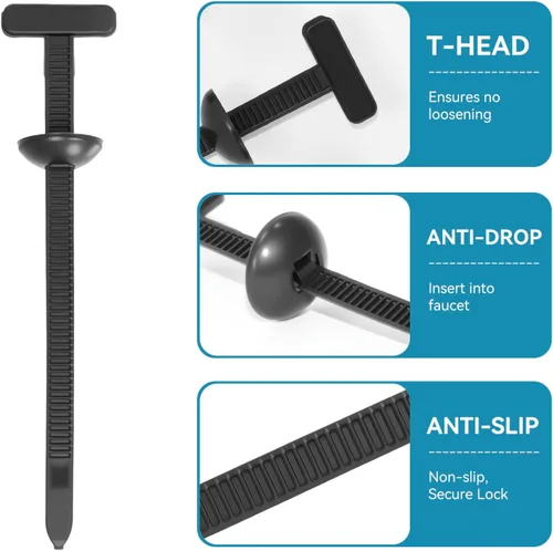 Vista 5 de 200 hebillas universales de nailon para ataduras de cables, soporte de bridas de cierre automático resistente con diseño de pasador y botón, bridas