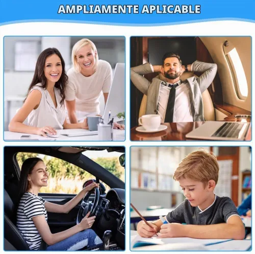 Vista 7 de Cojín de asiento de espuma viscoelástica con soporte lumbar en forma de L, almohadilla ergonómica integrada para coxis, cojín antideslizante