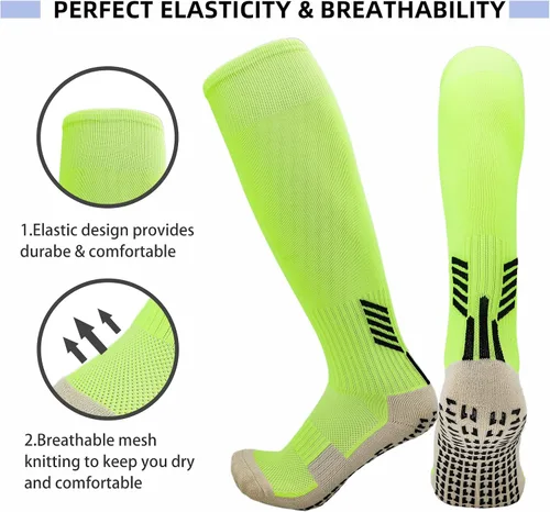 Vista 3 de AIMISICAR Calcetines de fútbol antideslizantes almohadillas de agarre antideslizante calcetines deportivos para niños jóvenes y adultos para fútbol