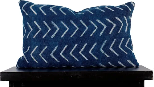 Vista 42 de Trade Star Mudcloth - Funda de cojín decorativa para lumbar, 100% algodón, color índigo, estilo granja, funda de almohada gruesa, estilo bohemio