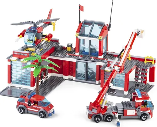 Vista 8 de City Fire - Juego de construcción de motocicleta de 233 piezas, bloques de construcción de rescate de incendios compatibles con Lego, juguetes