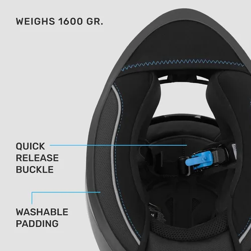 Vista 3 de Westt Cascos de Motocicleta Compactos – con Doble Visera, Aprobado por DOT, Casco Integral para Hombres, Mujeres y Adultos, Ligero Storm X Gris