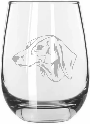 Vista 379 de Shar Pei (chino) - Vaso de vino sin tallo grabado para perro, 15.25 onzas