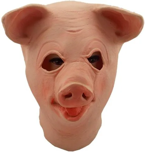 Vista 3 de Gmasking Máscara de cabeza de cerdo de látex con ojos grandes 2018 para disfraz de cosplay