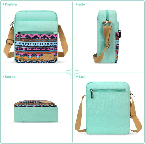 Vista 7 de Kemy's - Juego de bolso de nieve para niñas, preadolescentes y adolescentes, pequeña bandolera, bolso sobre el hombro, bolso de mensajero de lona