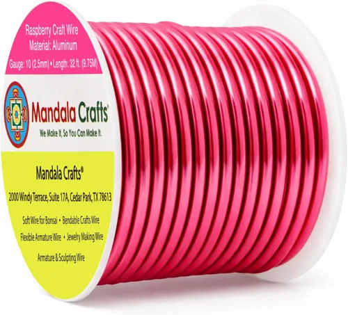 Vista 70 de Mandala Crafts - Alambre de aluminio anodizado de calibre 22 para hacer joyas - 137.2 m de alambre flexible surtido y coloreado - Doble para bonsái
