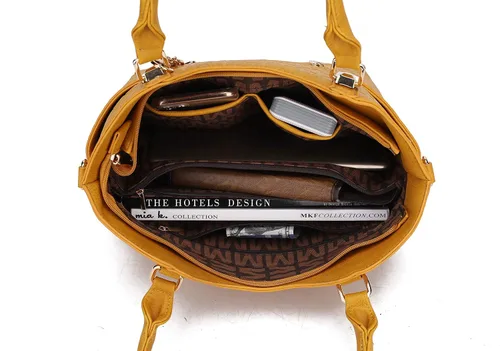 Vista 6 de MKF Collection - Bolso tote para mujer de cuero vegano con asa para el hombro Bolso con asa superior, bolso de mano para damas de Mia K