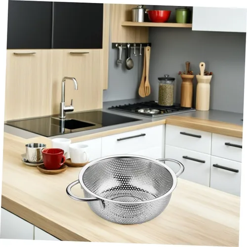Vista 8 de BESTonZON Colador de fideos Colador de metal Colador de malla Colador de malla Colador de cocina Colador de alimentos Freidora Cesta de servir