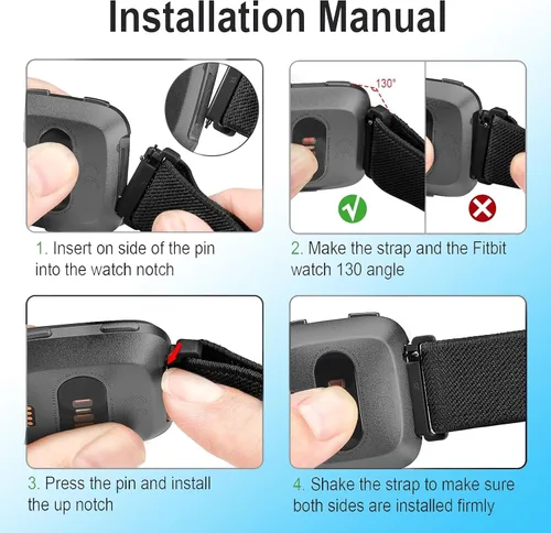Vista 4 de Paquete de 2 bandas impermeables compatibles con Fitbit Versa 2 bandas para mujeres y hombres Muñequeras de repuesto transpirables de nailon