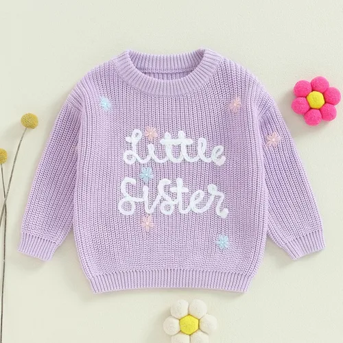 Vista 105 de VISGOGO Suéter a juego para hermanitas grandes y pequeñas, ropa de una sola pieza