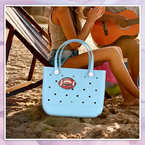 Vista 6 de Smiley Charms for Bogg Bag, Bogg Bag Charms Accessories,Decorative Charm for Beach Tote Bag Rubber Beach Bag