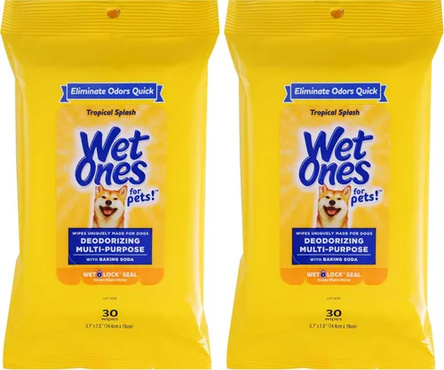 Vista 13 de Wet Ones Toallitas desodorizantes para perros para mascotas, salpicaduras