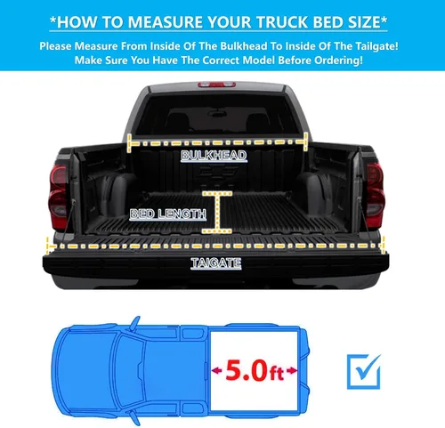Vista 2 de Mamoru Cubierta de cama suave enrollable de 5.0 pies compatible con Toyota Tacoma 2005-2015 cubierta de vinilo Tonneau Fleetside