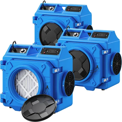 Vista 11 de Depurador de aire con filtración de 3 etapas, máquina de aire HEPA de 550 CFM apilable negativo, limpiador de aire con MERV10, carbono, H13 HEPA