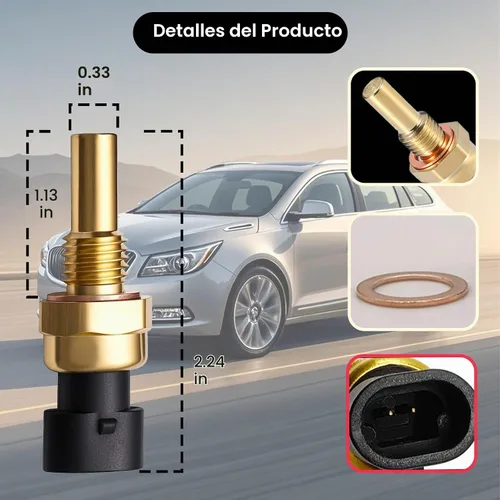 Vista 3 de Sensor de temperatura del refrigerante del motor, sensor de temperatura de refrigerante de repuesto estándar para monitoreo térmico preciso