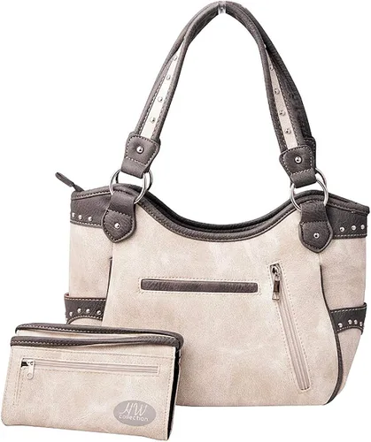 Vista 5 de HW Collection - Juego de bolso y cartera con diseño de elefante, color occidental