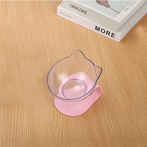 Vista 5 de Luck Dawn Cuenco elevado para gatos con soporte elevado, diseño inclinado de 15 grados, soporte protector de cuello elevado para alimentos