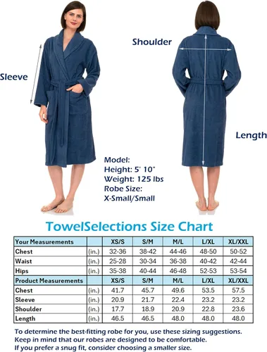 Vista 6 de TowelSelections Bata de baño para mujer, bata de baño lujosamente suave, bata de baño de tela de rizo de algodón para mujer